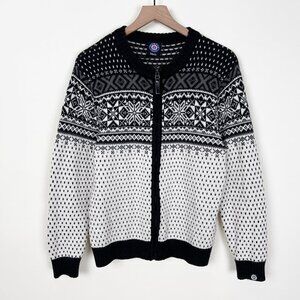 Vintage Icelandic Wool Fair Isle Knit Cardigan Sweater Fisherman Scandinavian